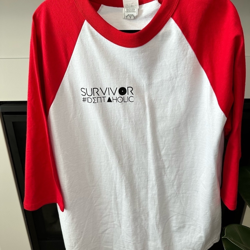 Miz Survivor: Red White Raglan Baseball T-Shirt NWOT